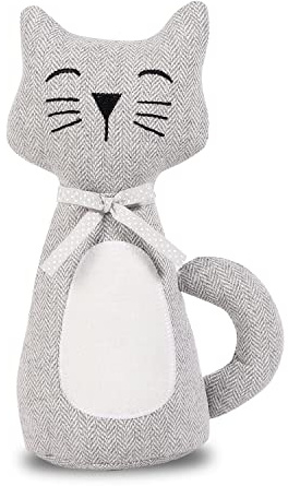 SANFERGE Niedlicher dekorativer Türstopper für Zuhause und Büro, Bodentürstopper, Stofftierbeschwerer, schwere Wandschutz, graue Katze