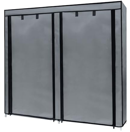 INTIRILIFE Armadio pieghevole 116,5 x 30 x 114 cm, con chiusura lampo, in tessuto, credenza con 12 ripiani, da campeggio