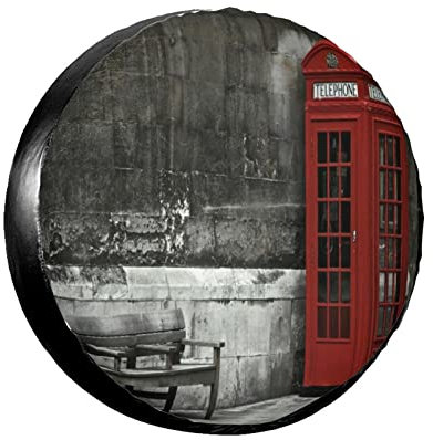 Reifentüten Berühmte Britische Telefonzelle In London Streets Town Urban Life Wasserdicht Reifentasche Uv-Schutz Radschutzhülle Für SUV Auto Caravan 17inch