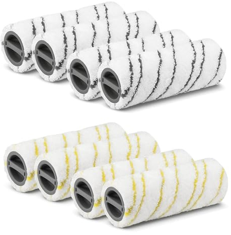 Set di 8 rulli in microfibra per Kärcher FC7 FC5 FC3 FC3D EWM2 2.055-007.0/2.055-006.0 (giallo + grigio)