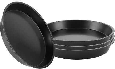 VIDETOL 4 teglie da forno rotonde, rivestite antiaderenti, rotonde, 28 cm, in acciaio al carbonio per la cottura