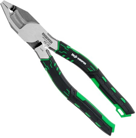 ENGINEER PZ-75 Multi-Function Combi Pliers with Integrated Cable Shears Jaws, Damaged Screw Extractor Jaws + Crimping Capability