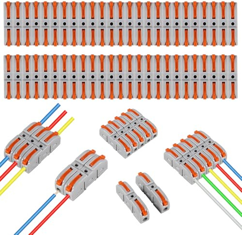 AITRIP 34PCS Quick Connect Lever Wire Nuts, Electrical Connectors, Terminals, Copper, Nylon, SPL-1, 28-12 AWG, 250V/600V, 32A