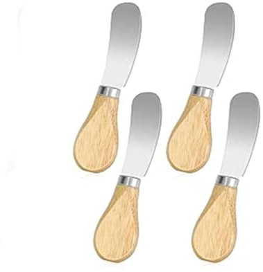 Mini Butter Knife - 4pcs Stainless Steel Butter Spreader, Cheese Spreaders with Wooden Handle