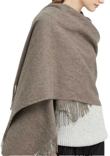 Damen-Wollschal, dicker Kaschmir, Narben, Schals, weiblich, Pashmina-Schals, übergroß, hält warm, 26, Braun, Einheitsgröße