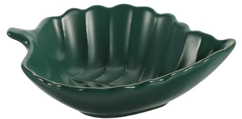 WATIIFUFU Assiette Céramique Forme Bananier Plat à Dessert Assiette De Service Pour Cuisine Vert