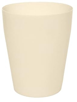 Sinoba Papierkorb 789 Mülleimer Papiereimer 26,5cm 12L | Creme-Weiß | Abfalleimer aus stabilem Kunststoff für Kinderzimmer, Büro und Küche. 26,5 cm Höhe, 12 Liter, leicht zu reinigen