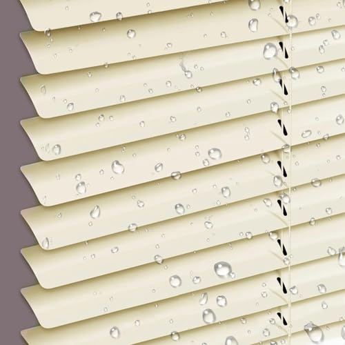 KOOEIN Aluminium Metal Venetian Blinds Milky White,Blackout Horizontal Shades for Windows,25mm Slats Window Shutter, Rooming Darkening Blinds for Bedroom, Living Room, Kitchen,WxH-140x190cm/55x74.8in