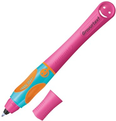 Pelikan griffix® Tintenschreiber für Rechtshänder, Lovely Pink, mit Laser-Gravur, Ergonomisches Schreiblernsystem