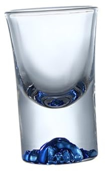 VOSAREA Petite Tasse à Saké en Verre Bleu Intense, Capacité 20 ML, Surface Lisse et Résistance la Chaleur, Design Montagne Usage Domestique Élégant