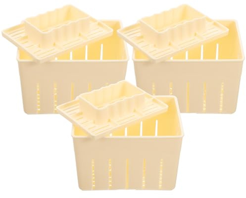 3 Sets Plastic Tofu Maker Cheese Press Board with Lid