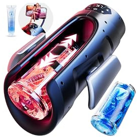 Masturbatore Maschile Automatico Sex Toys Uomo - Masturvatore per Uomo Realista con 7 Modalità Telescopiche,Sexytoysys Coppia con 5 Modalità di Spinta & 1-17 Cm,Sex Toy 3D Vagina Supporto per Telefono