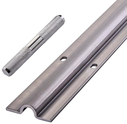 Rail au sol SOTECH pour porte roulante avec roulettes (R10) Rail de roulement 1000 x 55 x 15 mm en acier inoxydable, avec goupille de connexion pour porte coulissante
