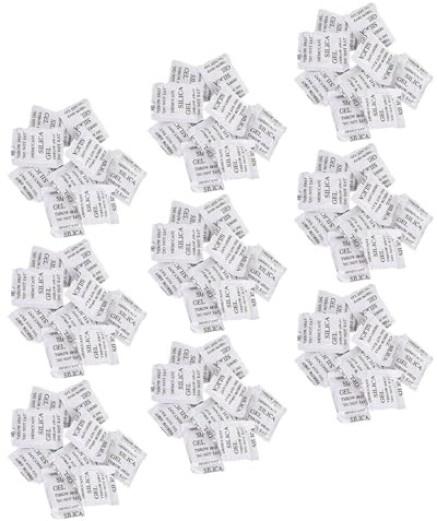 HOMSFOU 100 Sachets Absorbants en Gel de Silice Transparent, Déshydratant et Écologique, Sachets Anti-humidité pour Maison, Placard et Bateau, Protection Longue Durée