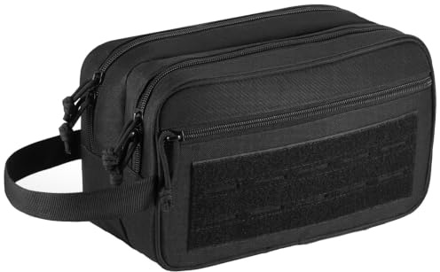 Zocipro Borsa da Toilette Tattica Uomo, Borsa per il Toilette Militare con Anelli Molle, Necessaire da Viaggio Compatto, per Rasatura e Igiene Personale