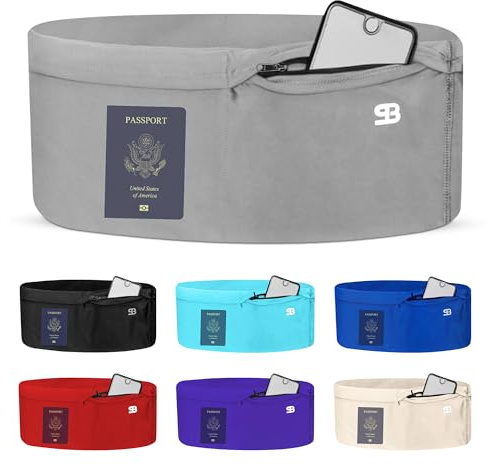StashBandz [Original] Running Belt for Women & Men –Slim No-Bounce Fanny Pack with 4 Large Secure Pockets & Zipper for Phone, Money & Essentials – Designed for Fitness, Travel & Everyday Use