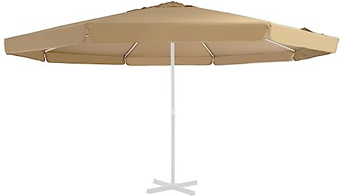 vidaXL Ersatzbezug für Sonnenschirm Sonnenschutz Abdeckung Gartenschirm Stoff Ersetzen Ersatz Bezug Terrassenschirm Sonnenschirmbezug Taupe 500cm