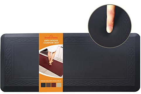 24 x 60 Inch Extra Support Anti Fatigue Comfort Kitchen Mat, Waterproof Long Kitchen Runner, Non-Slip Standing Desk Mat, Commercial Pads for Offices, Home, Garages (Bordeaux Black, 24'' x 60'')