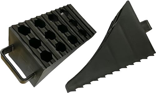 Vanilla Leisure Wheel Chocks with Handles - 2 Pack - Secure Your Caravan, Motorhome, Motorcycle & Campervan & More - Portability & Strong - Universally Compatible with all Vehicles