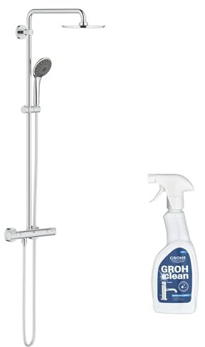 Colonne de douche avec mitigeur thermostatique GROHE Vitalio Joy System 210 Quickfix + Nettoyant GroheClean