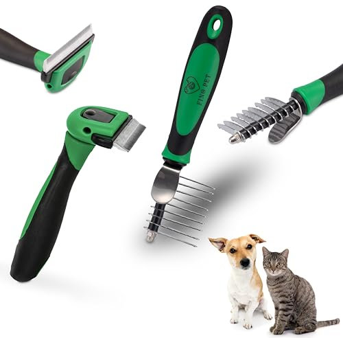 FinoPet 2er Set mit Mehreren Hundebürsten/Katzenbürsten, Langhaar Kurzhaar Unterwolle Bürsten, Tierhaarentferner, Hunde Zubehör oder Katzen Zubehör für ihre Katze und Hund