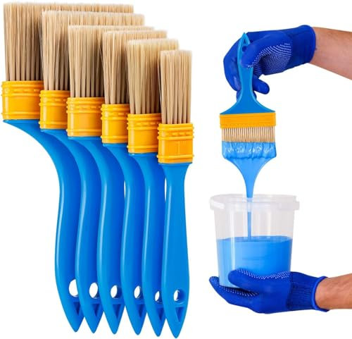 6 pinceles de pintura de tiza y cera, pinceles para pintor gráfico, pinceles de pintura de tiza para muebles, para pintar y retocar muebles, vallas y paredes de pintura de cera