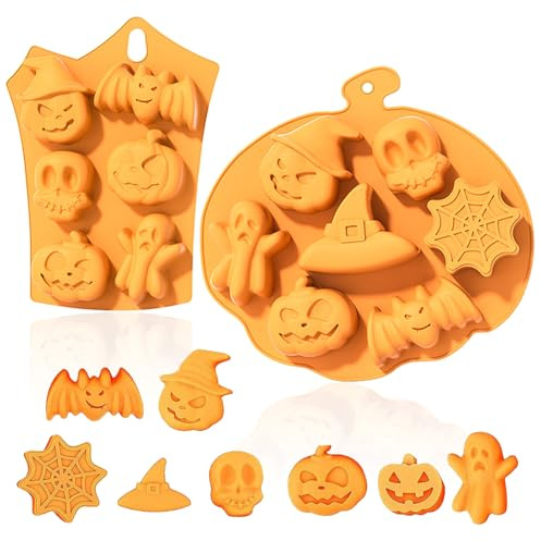 Moule de Cuisson en Silicone Citrouille d'Halloween - pour Bonbons au Chocolat, Gâteaux - Peut Faire des Bonbons, des Chocolats