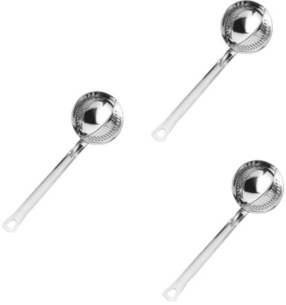 TOPBATHY 3 Stk Sieb Hot-Pot-Löffel Suppenlöffel kochen Suppenschaumlöffel Nudelskimmer edelstahlspachtel küche suppenlöffel Suppenkelle aus Edelstahl Rostfreier Stahl Silver