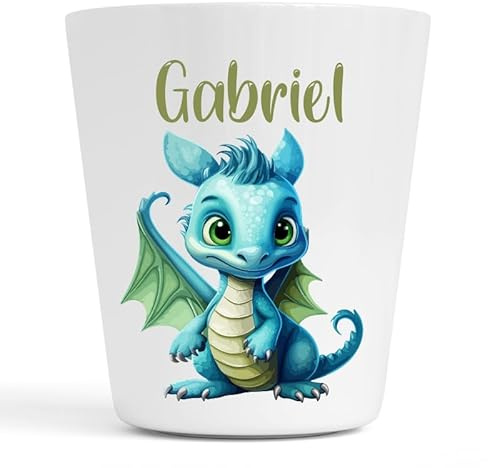 Générique Gobelet en Plastique pour Enfants | Gobelet Personnalisé avec Nom |Verre Plastique Incassable Personnalisé (Dragon Gabriel)