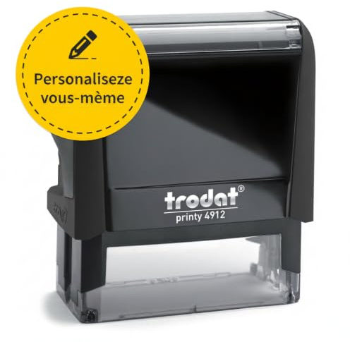 Trodat Printy 4912 - Timbro aziendale, 47 x 18 mm, alloggiamento nero, timbro per indirizzi