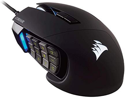 Corsair Scimitar Pro RGB - MMO Gaming Mouse - 16,000 DPI Optical Sensor - 12 Programmable Side Buttons - Black