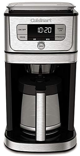 Cuisinart DGB-800 Fraises entièrement automatiques pour broyage et infusion, 12 tasses, verre argenté