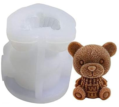 VOANZO Moule en silicone en forme d'ours en 3D, moule en forme d'animal, moule à savon, bougie, gâteau de pâtisserie, décoration de cupcake