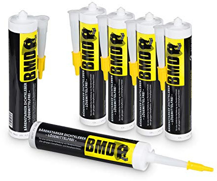BMD Dichtkleber Mur | 6 Kartuschen | 310ml | Folienkleber für Dampfsperren und Dampfbremsen | lösemittelfreier Dichtkleber nach DIN 4108 & ENEV | Profi Qualität Made in Germany