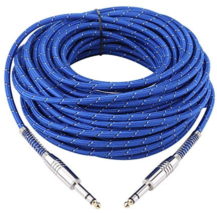 Socobeta Câble stéréo mâle à mâle 6.35mm câble Audio stéréo mâle à mâle pour Guitare électrique mélangeur stéréo(20M)