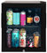 Russell Hobbs Mini Fridge 12 Bottle/46L Lockable Freestanding Black Table Top Mini Beer & Wine Fridge, LED Light & Lock and Key with Glass Door RHGWC1B-LCK