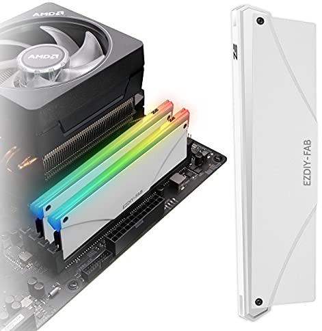 EZDIY-FAB 5V ARGB Speicher RAM Kühler DDR Kühlkörper für DIY PC Spiel MOD DDR3 DDR4 -Weiß 1Pack-PI061