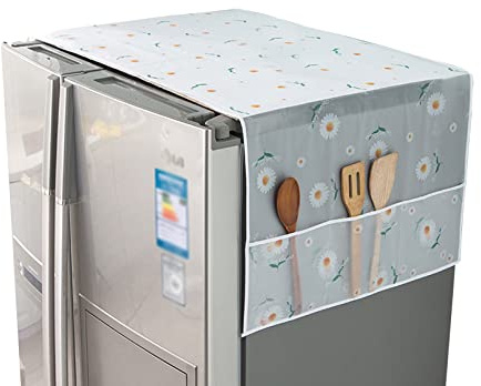 Kühlschrank Staubdichte Abdeckung 2 Stück Waschmaschine Wasserdicht Abdeckung Einzelne Tür Kühlschrank Staubschutz Waschmaschinenbezug mit Aufbewahrungstasche Staubschutzhülle (A,54x130cm)