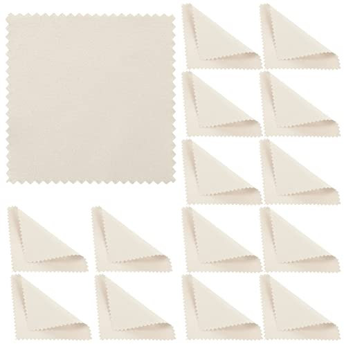 VALICLUD Chiffon de Nettoyage pour Bijoux en Daim, Lot de 50 Pièces 8x8 Cm