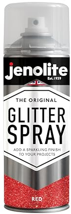 JENOLITE Glitzer-Farbspraydose | ROT | 400ml | Glitzerfarbe | Multi-Oberfläche | Ideal für Bilderrahmen, Spiegel, und Kunsthandwerk