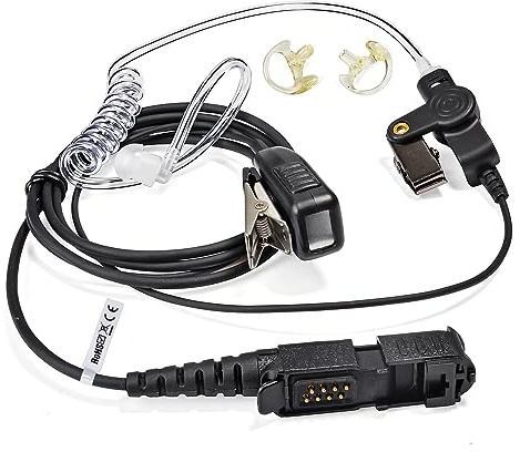 UAYESOK Schallschlauch Funkgerät Ohrhörer Headset für Motorola MTP3550 | Walkie talkie kopfhörer mit PTT mikrofon; in-ear radio sprechgarnitur zubehör; für DP2400 DP3441 DP3661; für security polizei
