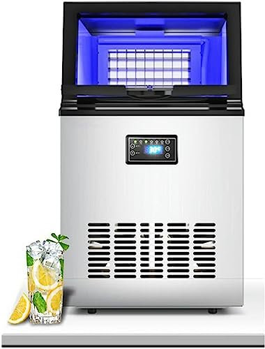 Ice Cube Makers, Commercial Ice Makers Machine, 36/44 Ice Cubes Industrial Ice Cube Maker, Freestanding Stainless Steel Ice Maker,15LB Ice Storage, for Bar Home Restaurant,121LB,Dual Mode