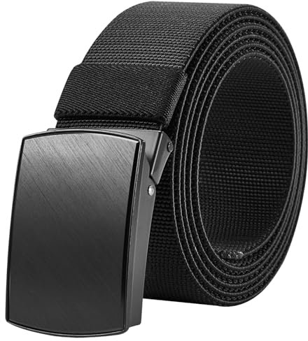 Bluecton Herren Gürtel Stoffgürtel Männer Gürtel Schwarz Übergröße 150cm Arbeitsgürtel