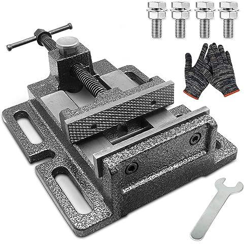 MYTEC Heavy Duty Vice for Drill Press, 5.0 Black, Quick Release Workbench Industrial Vise Clamp, High-grade cast steel Bench Clamp