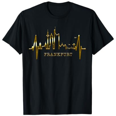 Frankfurt Skyline Herzschlag Liebe I Love Frankfurt Am Main T-Shirt