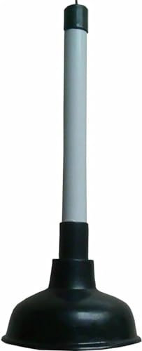 Powerful Sink Plunger Heavy Duty Sink Unblocker Plumbing Tools with 22.5cm (9 inch) Handle and 10cm (4 inch) Rubber Suction Cup for,Toilet,Kitchen Sink,Shower and Drain Unblocker, White/Black