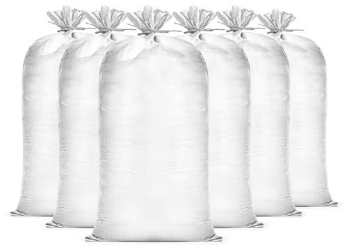 (Nicht in China hergestellt), robuste Sandsäcke für Überschwemmungen, leer mit Schnüren, UV-Schutz für 1600 Stunden, Hochwassersperre, Sandsäcke, 35,6 x 66 cm, Sandsack für Gewicht, 22,7 kg Kapazität