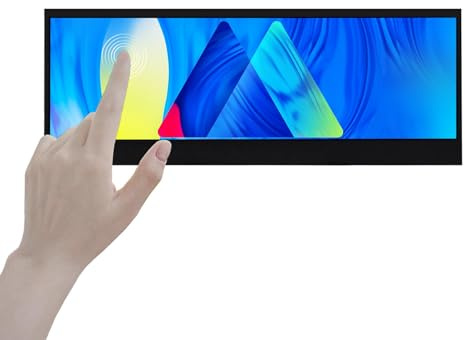 VSDISPLAY 14 Inch IPS LCD Touch Screen Monitor, 3840 x 1100, 4K Display with Mini USB C Video Input and Dual Speakers, for DIY Stretched Bar, LCD/Laptop