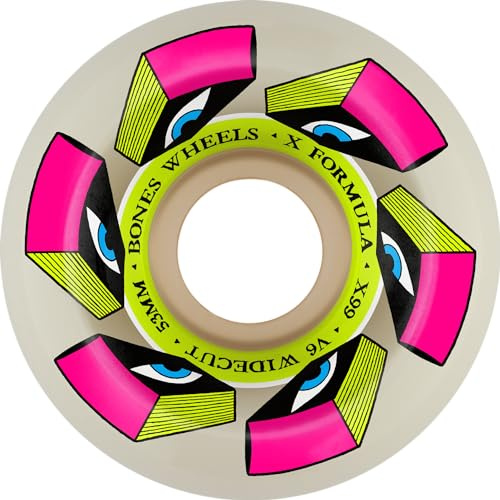 Bones Wheels Look Book X-Formula Skateboard-Räder, 53 mm, 99A, V6 Wide-Cut