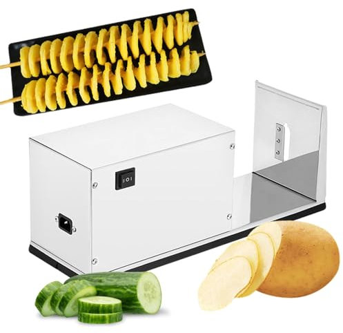 Affettatrice Per Patate In Acciaio Inossidabile, Tagliapatate Elettrico A Spirale, Affettatrice Per Patate Tornado, Adatta Per Patatine Tornado, Cetrioli, Carote, Mele